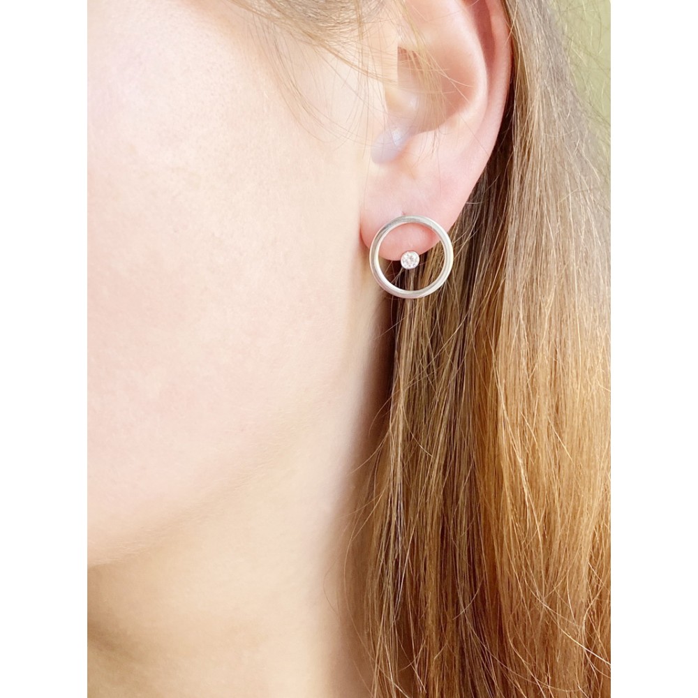 Срібні родовані сережки-джекети ЛУИЗА ЛЗ-29219