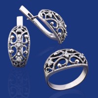 Серебряный гарнитур бц-016