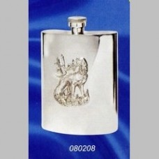 Серебряная фляга Собака с уткой ХЮ-080208