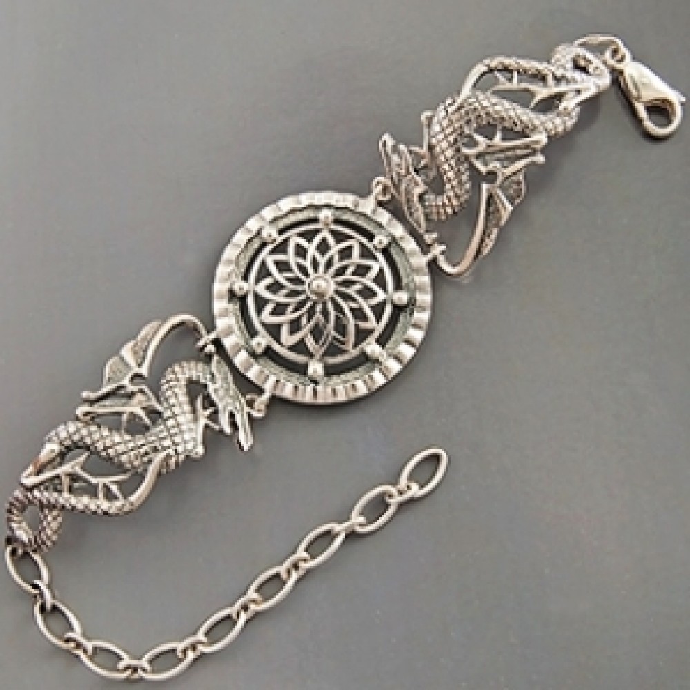 Серебряный браслет "Дракон" 088594