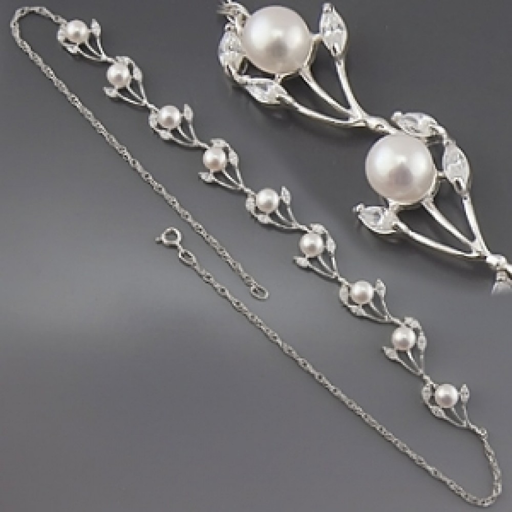 Серебряное колье Невеста 167020