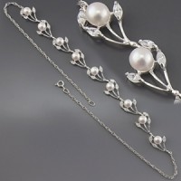 Срібне кольє Невеста 167020