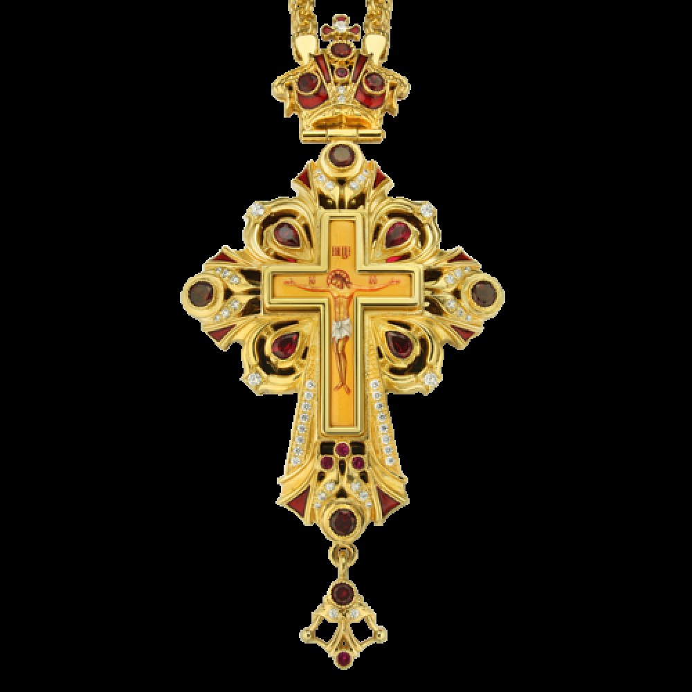 Крест наперсный латунный в позолоте с цепью 2.10.0098ЛП-21ЛП