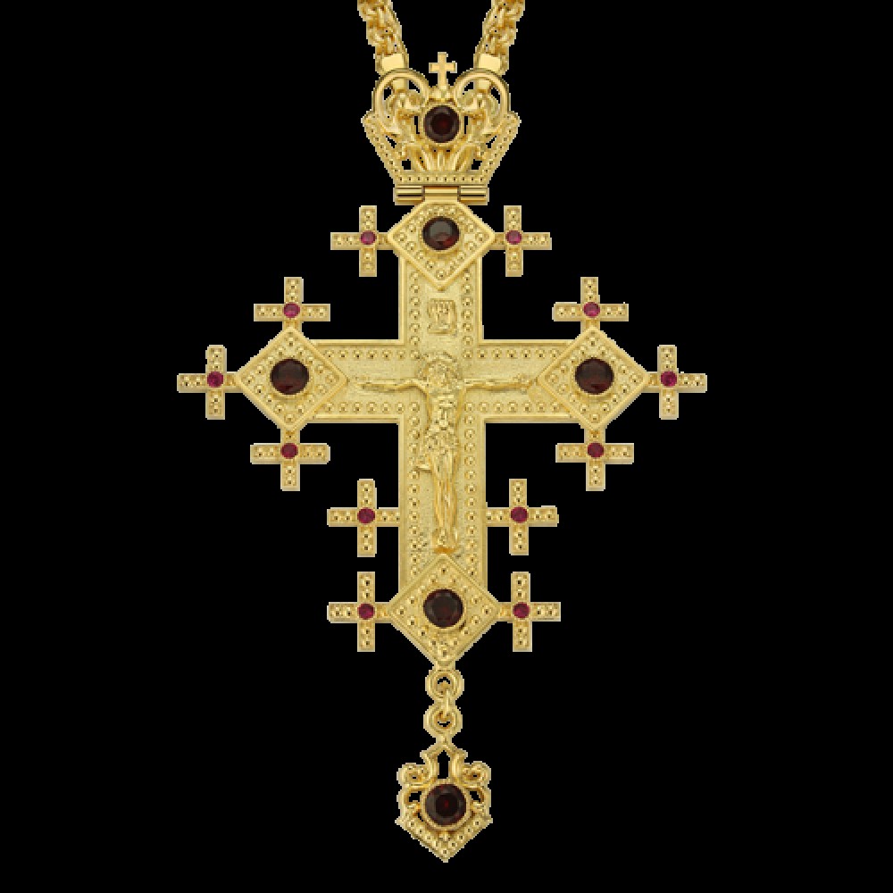 Крест наперсный латунный с цепью 2.10.0102ЛП1ЛП
