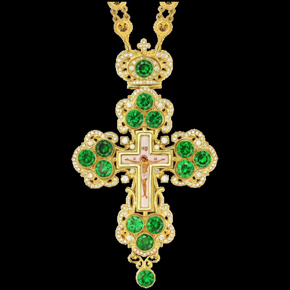 Крест наперсный латунный в позолоте 2.10.0126ЛП-235ЛП