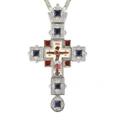 Крест латунный со вставками и принтом 2.10.0155Л-2