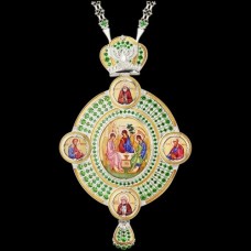 Панагия серебряная с финифтьевым образом и цепью аг-2.7.0567-152