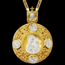 Панагия латунная с литьевым образом и цепью аг-2.7.0703ЛФ1ЛП