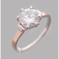 Срібна каблучка з золотою накладкою бр-2113615