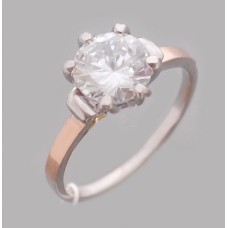 Серебряное кольцо с золотой накладкой бр-2113615