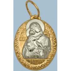 Золотая ладанка "Б.М. Владимирская" шк-3091-2