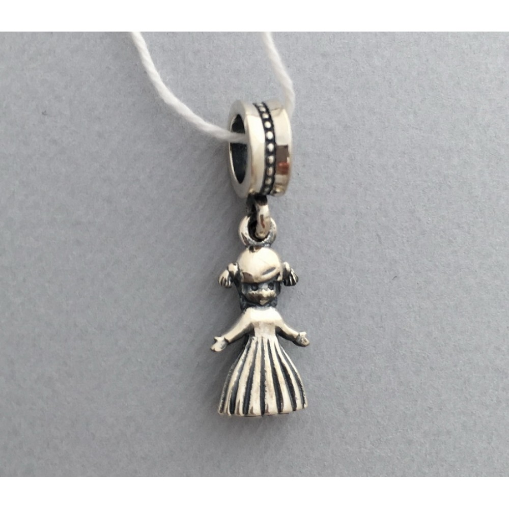 Серебряная бусина "Девочка" бр-0059831