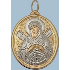 Золотая ладанка "Б.М. Семистрельная" шк-3225-1