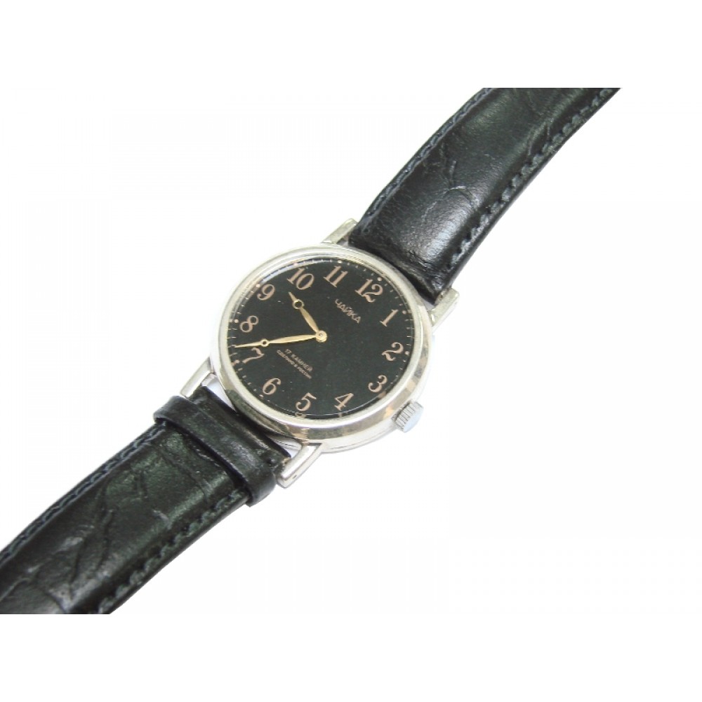 Срібний годинник чоловічий на шкіряному ремінці 20 бр-7100014