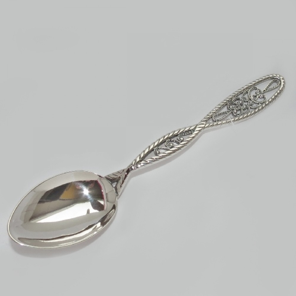 Срібна ложка ажурна бр-32