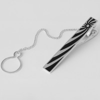 Серебряный зажим для галстука ЮМ-8146