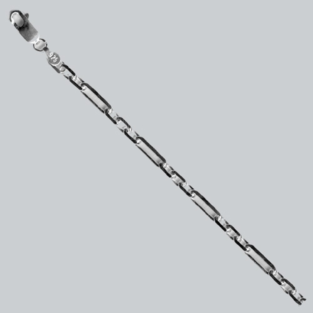 Серебряная цепь Фигаро-якорь 55см 2412055