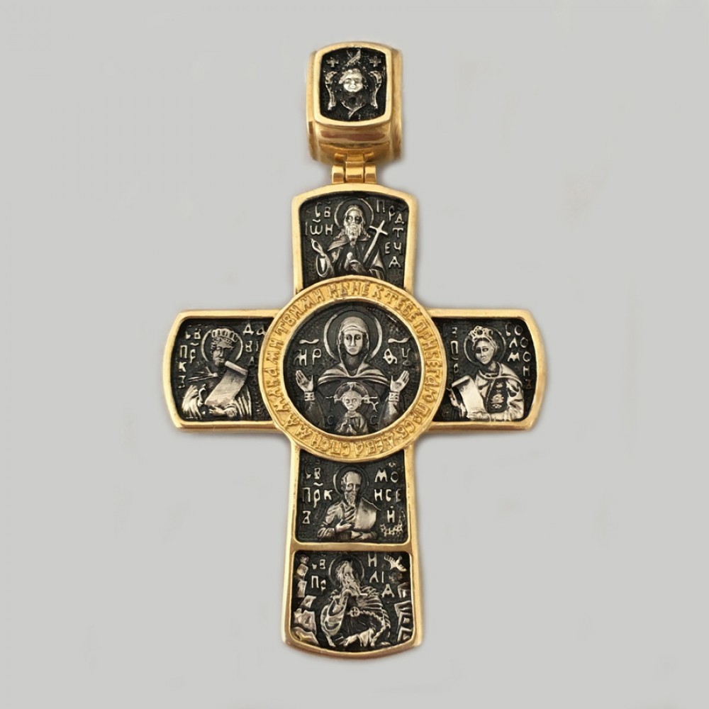 Крест серебряный с частичной позолотой Распятие ЛЗ-34012