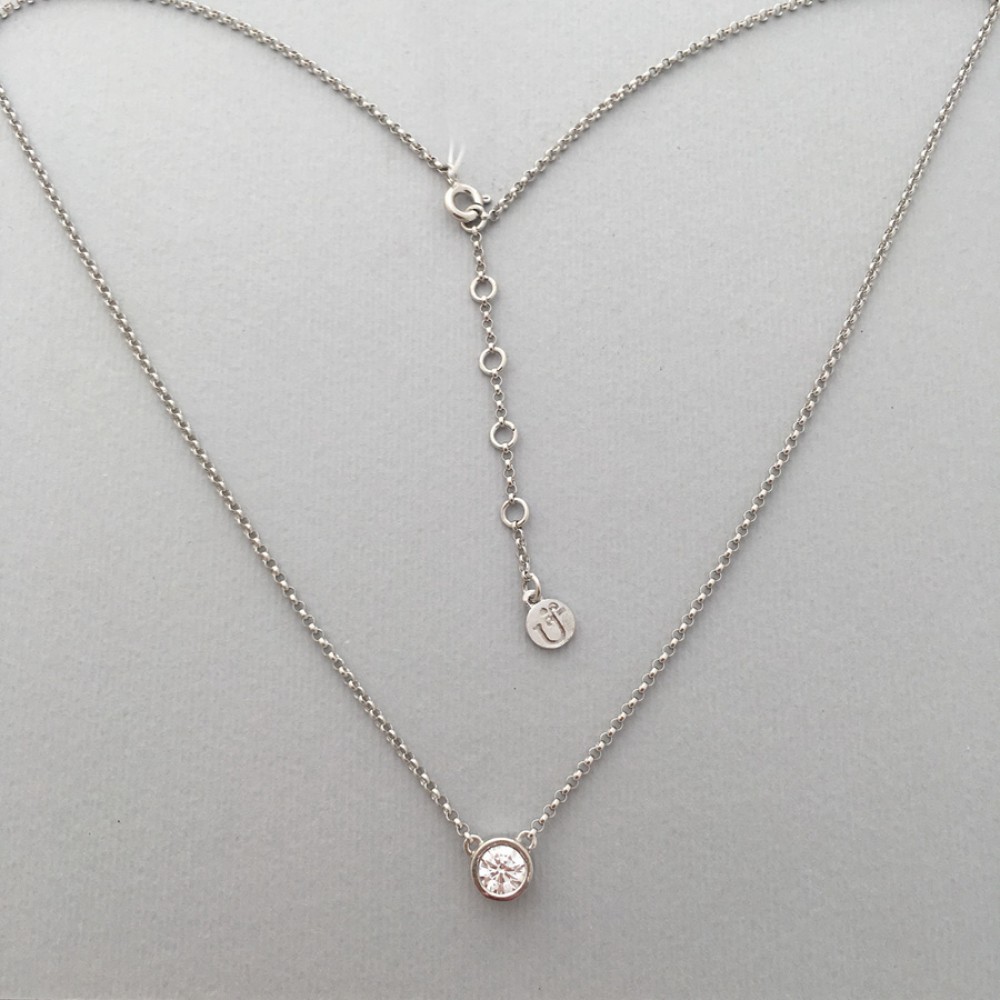 Срібне кольє Камінчик на ланцюгу ЮМ-6124