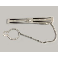 Серебряный зажим для галстука родированый ЛЗ-9625р