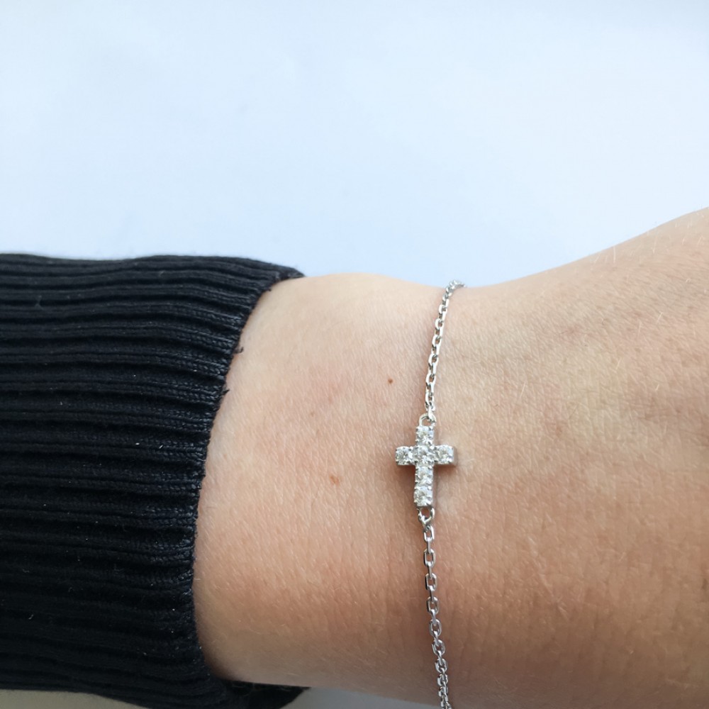 Серебряный браслет "Крест" БР-1052551