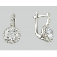 Срібні сережки Диамант БР-1238311