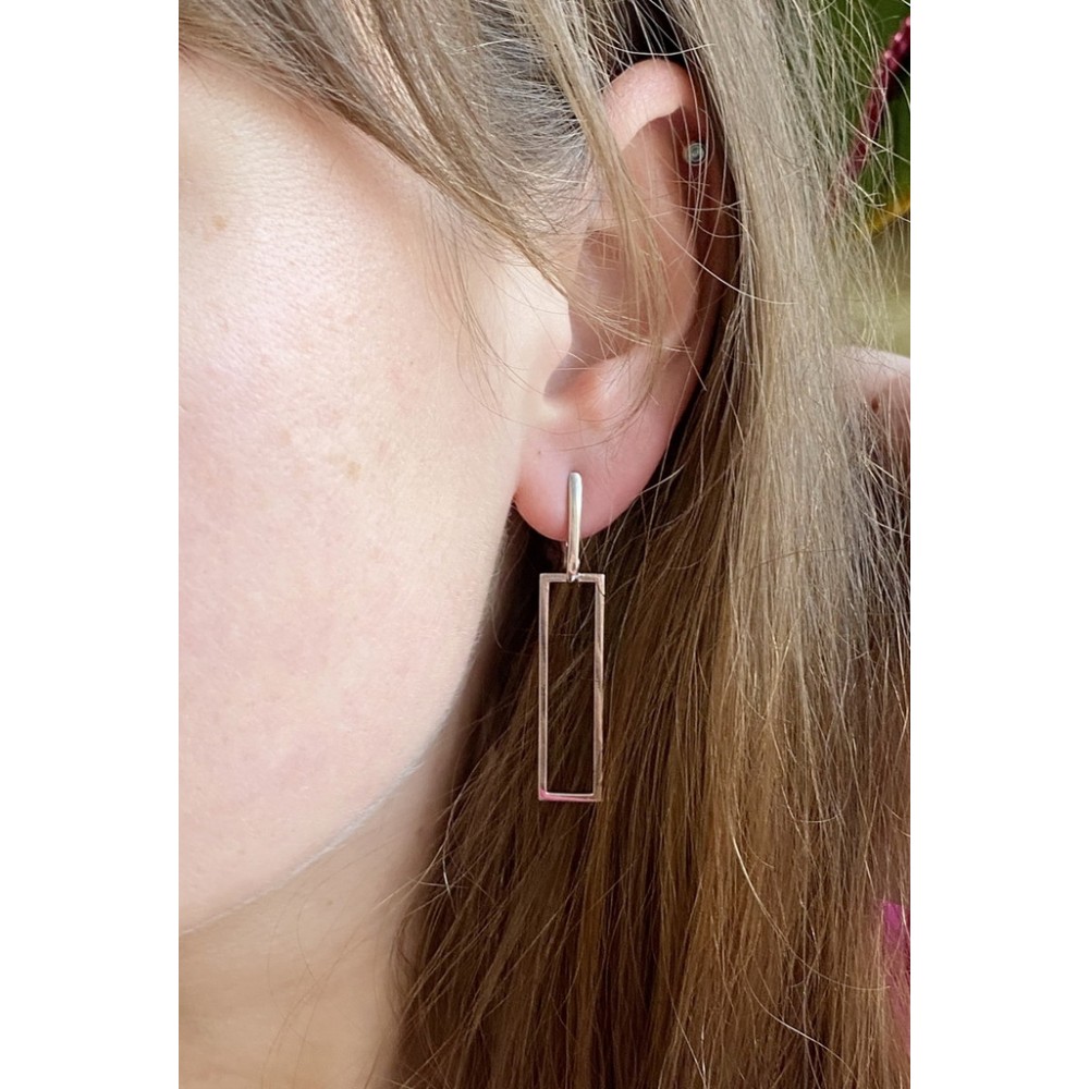 Серебряные родированые серьги без камней ЛЗ-20081