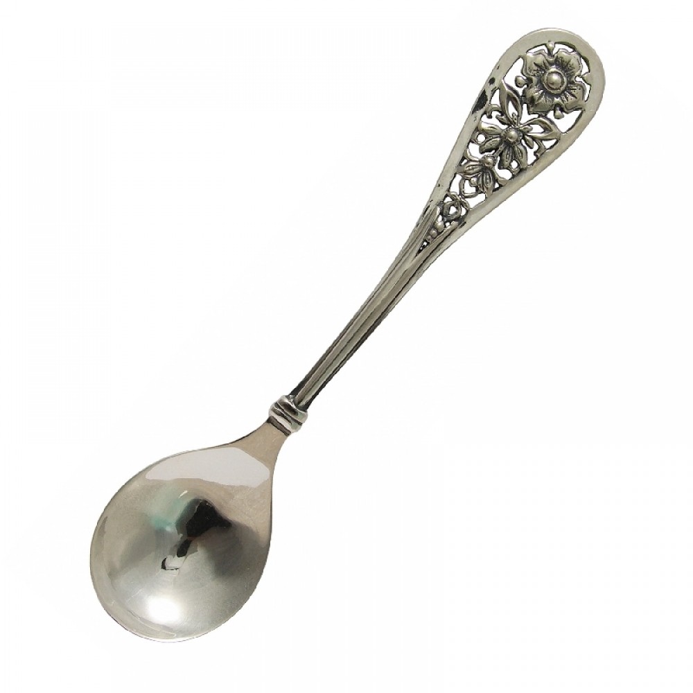 Серебряная кофейная ложка Полянка бр-30