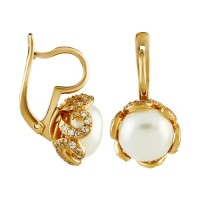 Золотые серьги с жемчугом 1.3.0645