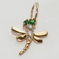 Золотой кулон "Стрекоза" дс-10007