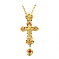 Крест наперсный "Ажурный" латунный в позолоте с цепью 2.10.0006ЛП1ЛП