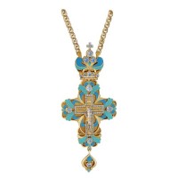 Крест наперсный №13 серебряный с позолотой и цепью 2.10.0031П1П