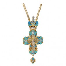 Крест наперсный №13 серебряный с позолотой и цепью 2.10.0031П1П