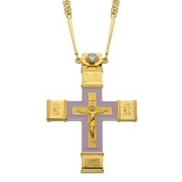 Крест "Корсунский" латунный в позолоте с цепью 2.10.0073ЛП1ЛП