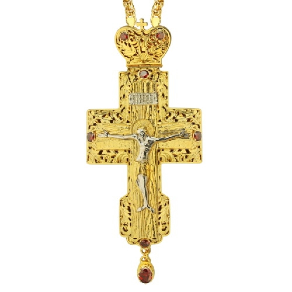 Крест латунный в позолоте с цепью 2.10.0123ЛП1ЛП