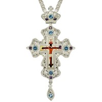 Крест латунный с принтом и вставками 2.10.0163Л-2