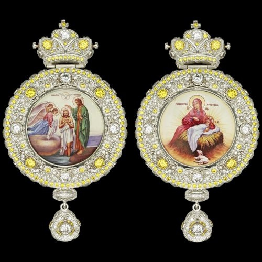 Панагия серебряная двухсторонняя аг-2.7.0645-1