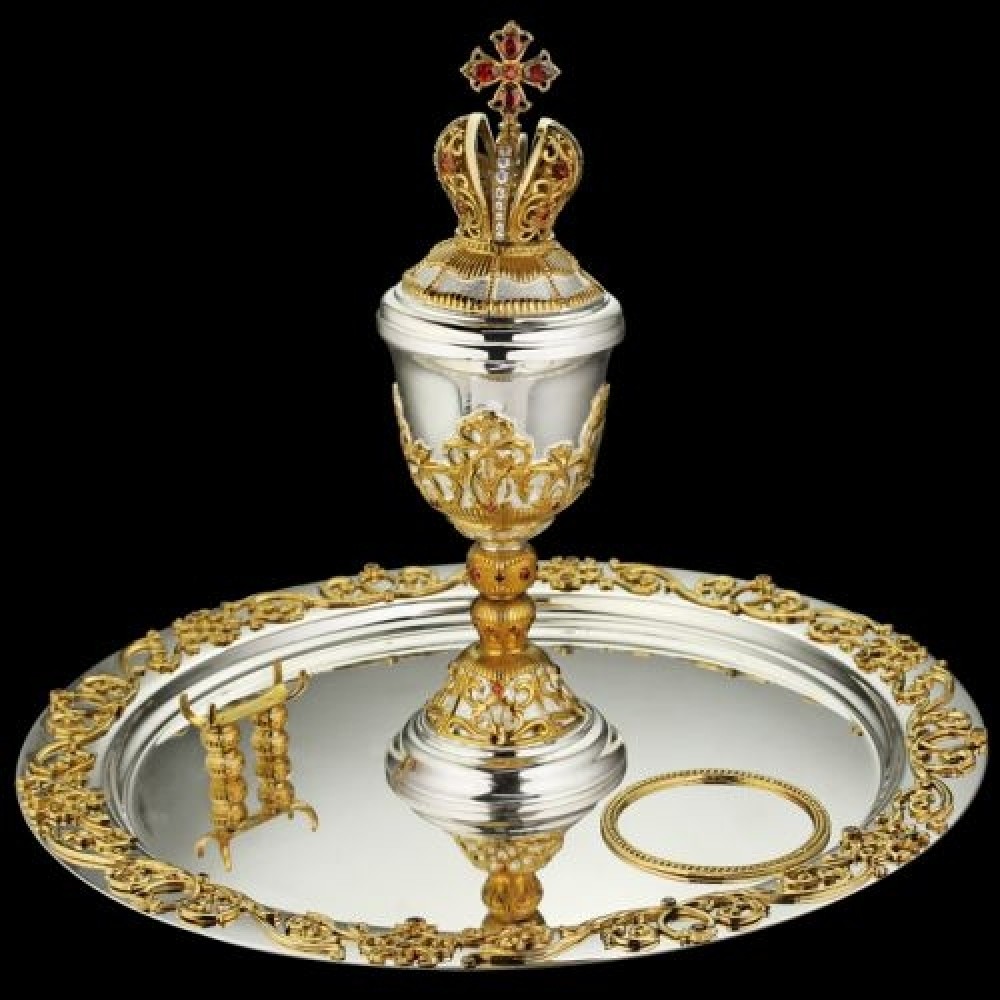 Чаша латунная с тарелкой из набора для елеопамазания аг-2.7.0768ЛФ