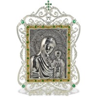 Ікона срібна настольна з образом Божій матері Казанській АГ-2.71.0004