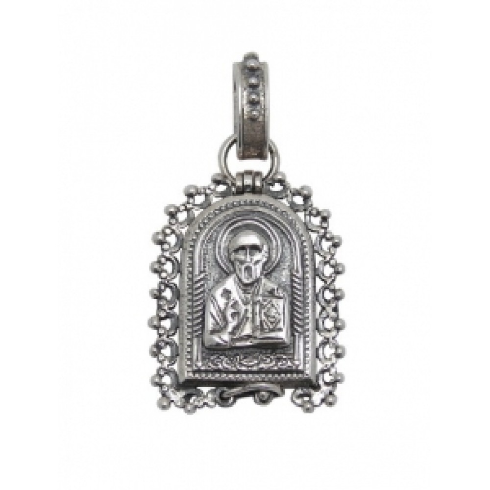 Срібний складень Миколай Чудотворець 925 проби