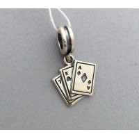 Серебряный шарм Пандора "Азарт" бр-0054631