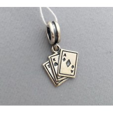 Серебряный шарм Пандора "Азарт" бр-0054631