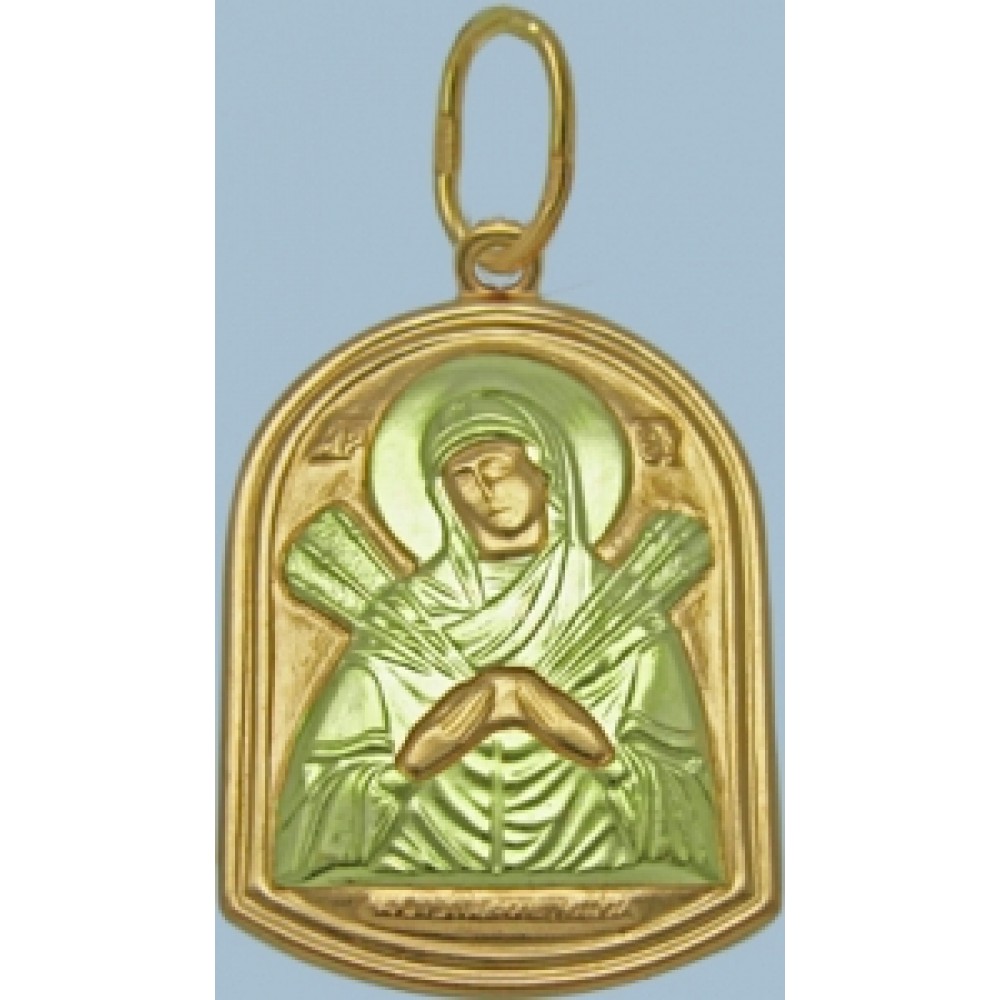 Золотая ладанка "Б.М. Семистрельная" шк-3105-1