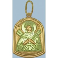 Золотая ладанка "Б.М. Семистрельная" шк-3105-1