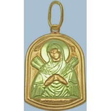 Золотая ладанка "Б.М. Семистрельная" шк-3105-1