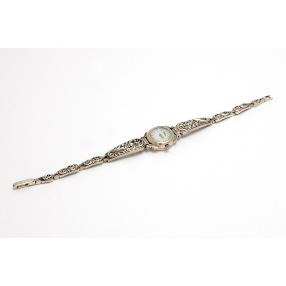 Серебряные часы 3 бр-00006