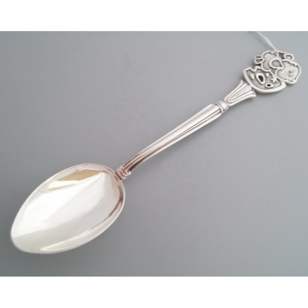 Серебряная ложка без эмали Мышка бр-37-1