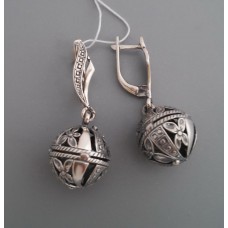 Серебряные серьги "Шар" бр-1100199