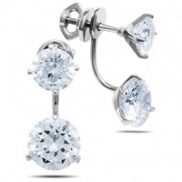 Срібні сережки-джекети ЛЗ-29036