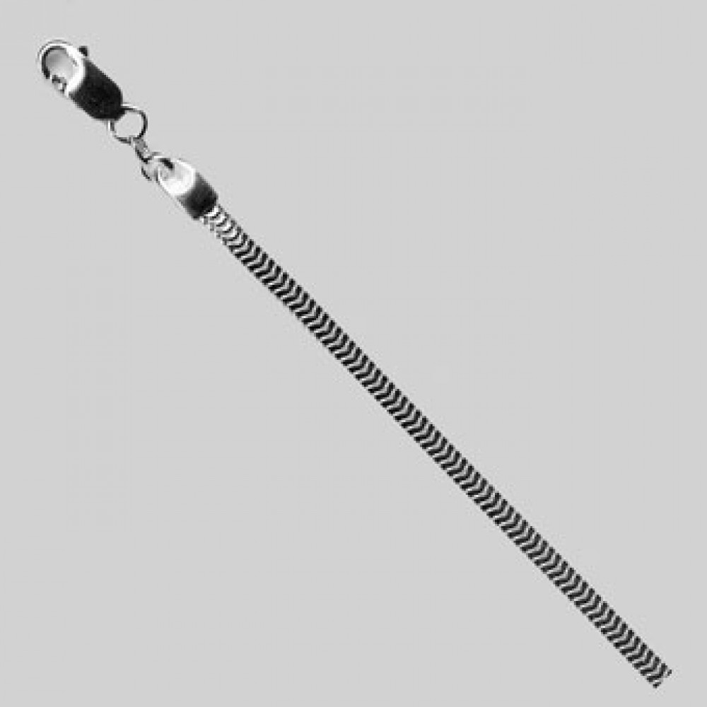 Серебряная цепь Снейк квадратний 45см АМ-3435045